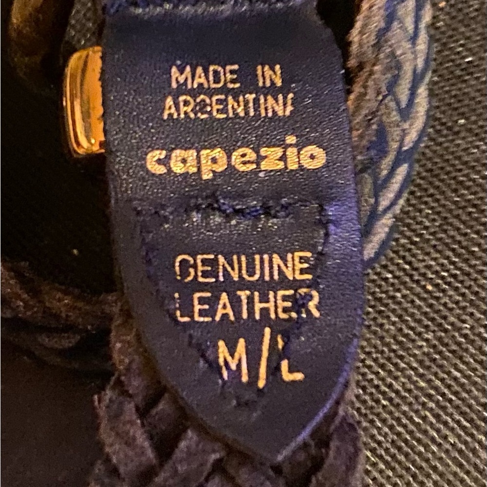 Capezio Blue/Black Leather Braided Belt - Picture 5 of 5